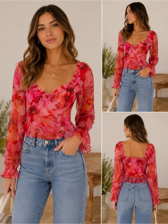 Lulus Tops - Lulus colorful long sleeve top